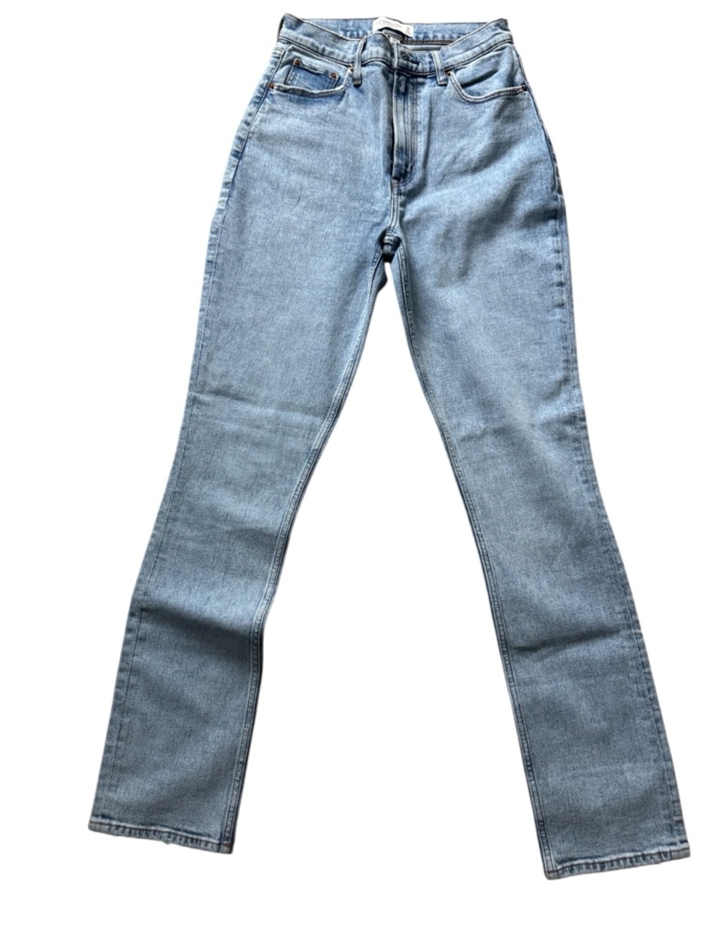 Abercrombie & Fitch Light Blue High-Rise Straight Jeans
